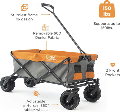 Creative Outdoor Original Folding Wagon All-Terrain Wheels
