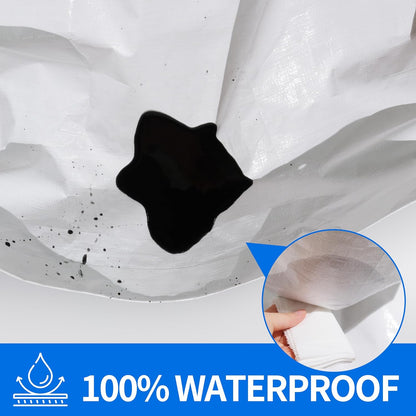 Tarp 12x20 ft Heavy Duty 12mil 100% Waterproof High Durability Multipurpose,Uv Resistant,White Tarp Suitable for Swimming Pools, Boats, Camping, Courtyards, Etc -by MVPNET