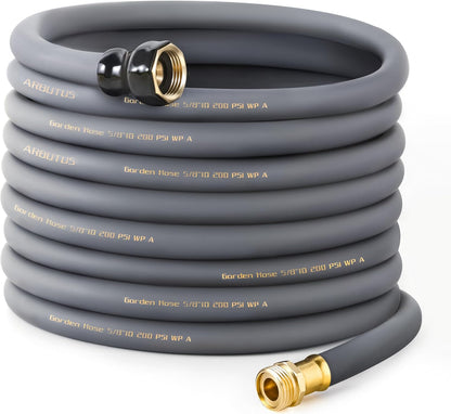 Garden Hose 5/8" x 75ft - No-Kink Flexible Water Hose 600 PSI Burst Pressure, Lightweight & Durable for Yard, Car Wash, Pets Gray