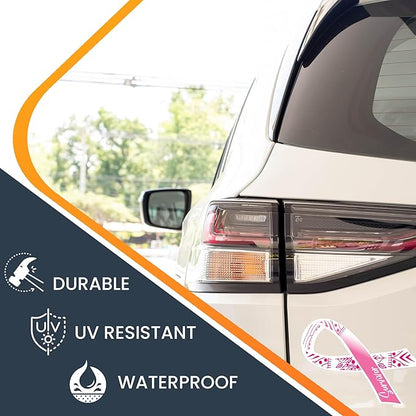Magnet Me Up Breast Cancer Awareness Pink Mandala Survivor Ribbon Magnet Decal, 3.5x7 Inches, Automotive Magnet for Car Truck SUV, Celebration of Strength, Admiring Survivors, Crafted in USA