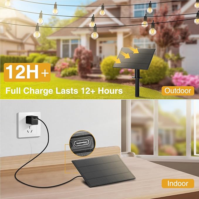 ZJOJO Solar Outdoor String Lights Waterproof, 50FT G40 Globe Patio Lights String Lights Solar Powered with 25 Edison Bulbs 2700K Shatterproof Hanging Lights for Porch Backyard Pergola Bistro
