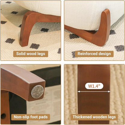 Modern Accent Chair Set of 2, Upholstery Glider Chair with Solid Wood Frame