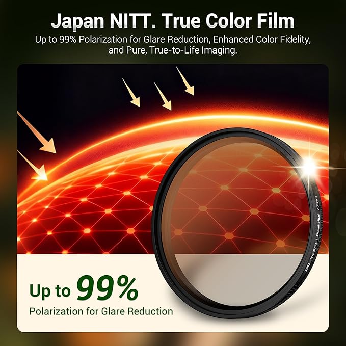 82mm Black Diffusion 1/4 & Reflectivity CPL 2 in-1 Filter with Lens Cap, Dreamy Softens Highlights with Effective Polarization, Mist Cinematic Polarizer Effect Filter with ND2 Reduction