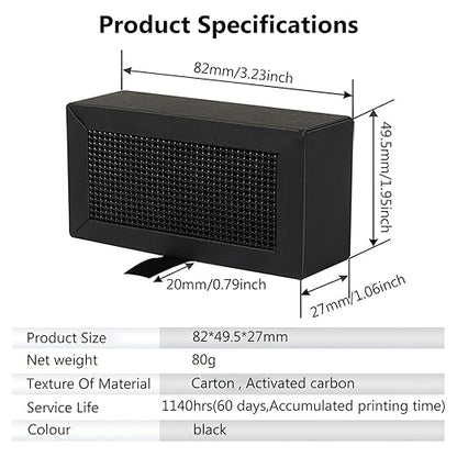 2PCS 3D Printer Activated Carbon Air Filter Cartridge For Bambu Lab X1C/P1P/P1S/X1/X1E, Air Purifier Filter Replacement Easy to Install 3D Printer Accessories Ultra-Absorption for 3D Printing Filament