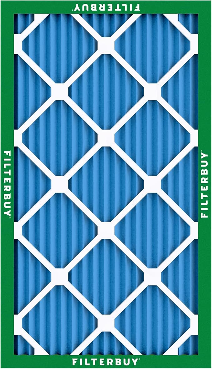 Filterbuy 10x20x1 Air Filter MERV 13 Optimal Smoke & Allergy Defense (3-Pack), Electrostatic Pleated HVAC AC Furnace Filters Replacement, Made in USA (Actual Size: 9.50 x 19.50 x 0.75)