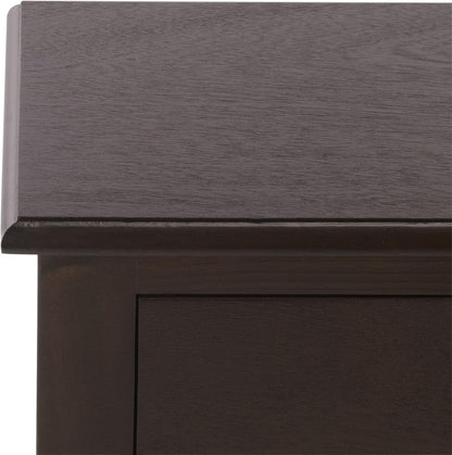 SAFAVIEH Furniture - Athena 2-Drawer Console Table - Dark Chocolate - Solid Wood - Farmhouse Classic Design - Ideal for Entryway, Living Room, Hallway, 35.5" W x 13" D x 29.5" H (CNS5702D)