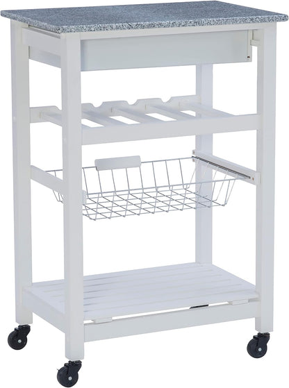 Linon Kitchen Island, White, 22.88 x 15.75 x 33.88