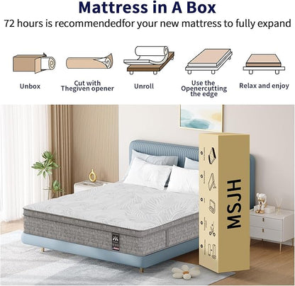 California King Mattress 14 Inch,Memory Foam Mattress with Pocket Spring, Soft & Comfortable Medium Plush, Motion Isolation, CertiPUR-US Certified (84"*72"*14")