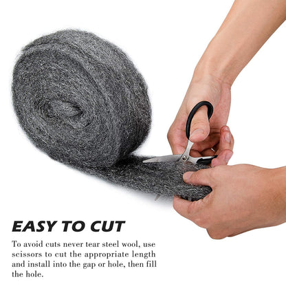 30Ft(10oz) Steel Wool Roll, Coarse Wire Fabric for Pest Control, Hardware Gap Blocker & Animal Proofing in Home & Garden (DIY Kit)