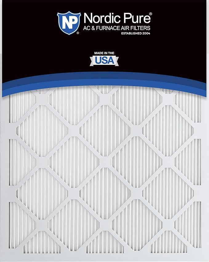 Nordic Pure 25x25x1 (Actual Size: 24 1/2 x 24 1/2 x 3/4) Tru Mini Pleat MERV 11 AC Furnace Air Filters – 2.5X More Media for Extended Durability & Superior Filtration - 2 Pack