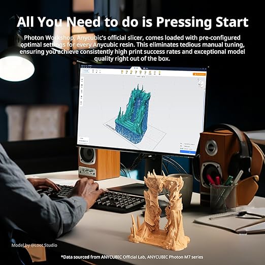 ANYCUBIC 2nd Gen Resin Technology ABS-Like Resin 2.0, 3D Printer Resin with High Toughness, More Precise Details, Low Odor, Wide Compatibility for All LCD Resin 3D Printers (HD Grey, 1kg)