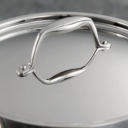 Tramontina Signature Tri-Ply Clad Stainless Steel 4-Quart Sauce Pan with Lid, Induction-Ready, Dishwasher-Safe, NSF-Certified, Made in Brazil