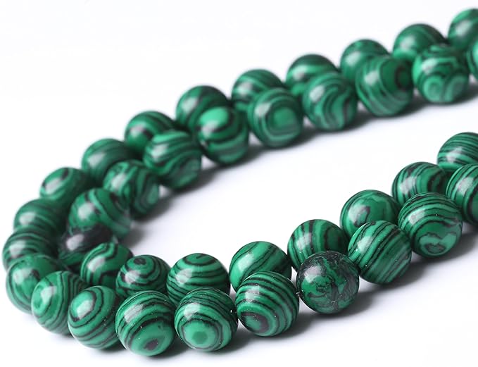 Turquoise Stone Beads Gemstone Round Crystal Energy Jade Beads Stone Beads for Jewelry Making DIY Bracelet Necklace Jewelry Making 1 Strand 15.5inch 45PCS 8MM