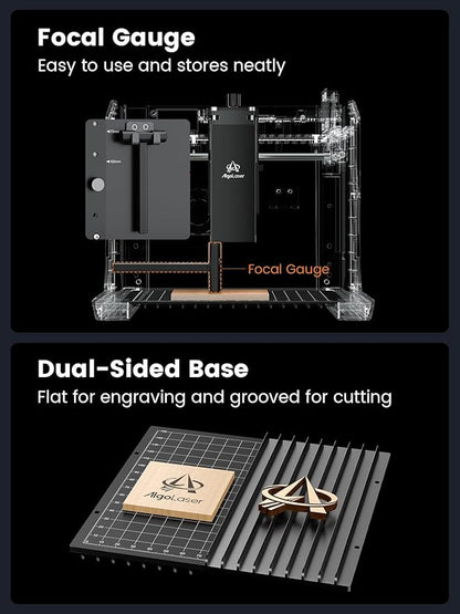 AlgoLaser 10W Portable Laser Engraver Machine: Smart Laser Engraver/Cutter with 3.5" Touchscreen & 2.0 AlgoOS System - Hand Draw/Wireless Transmission/Offline - Laser Engraving for Wood,Metal,Glass