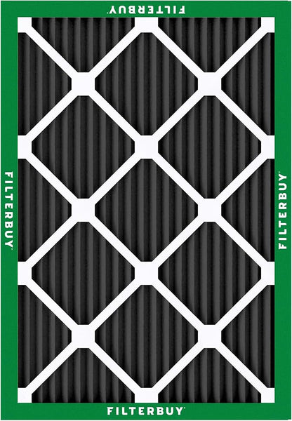 Filterbuy 18x20x1 Air Filter MERV 10 Odor & Allergy Defense with Activated Carbon (4-Pack), Electrostatic Pleated HVAC AC Furnace Filters Replacement, Made in USA (Actual Size: 17.50 x 19.50 x 0.75)