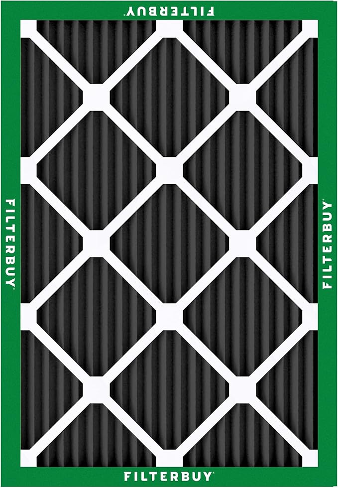Filterbuy 14x18x1 Air Filter MERV 10 Odor & Allergy Defense with Activated Carbon (3-Pack), Electrostatic Pleated HVAC AC Furnace Filters Replacement, Made in USA (Actual Size: 13.50 x 17.50 x 0.75)