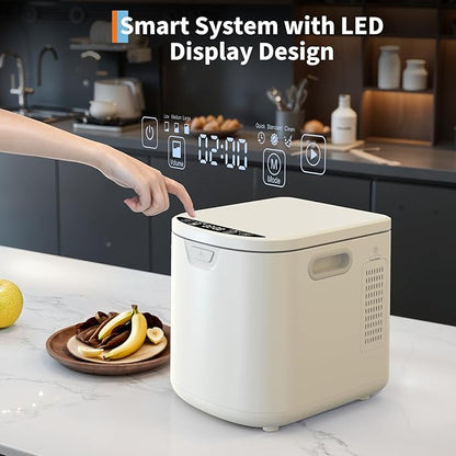 3.5L Electric Composter Countertop, 3 Modes Kitchen Smart Compost Bin with Auto Cleaning, LED Display, Turns Kitchen Waste Into Dry Manure, Low Noise Food Waste Compost Machine