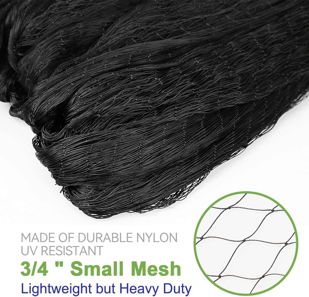 OGORI 25' x 100' Bird Netting Heavy Duty Nylon 3/4" Mesh Garden Netting Protect Fruit Trees, Plants and Vegetables