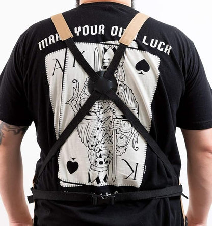 JayCee Apron for BBQ, Grill, Chef, Hobby and Workshop, 5 Pockets, Cross-Back, 2 Tool/Towel Loops, 10 oz Cotton, Great Gift