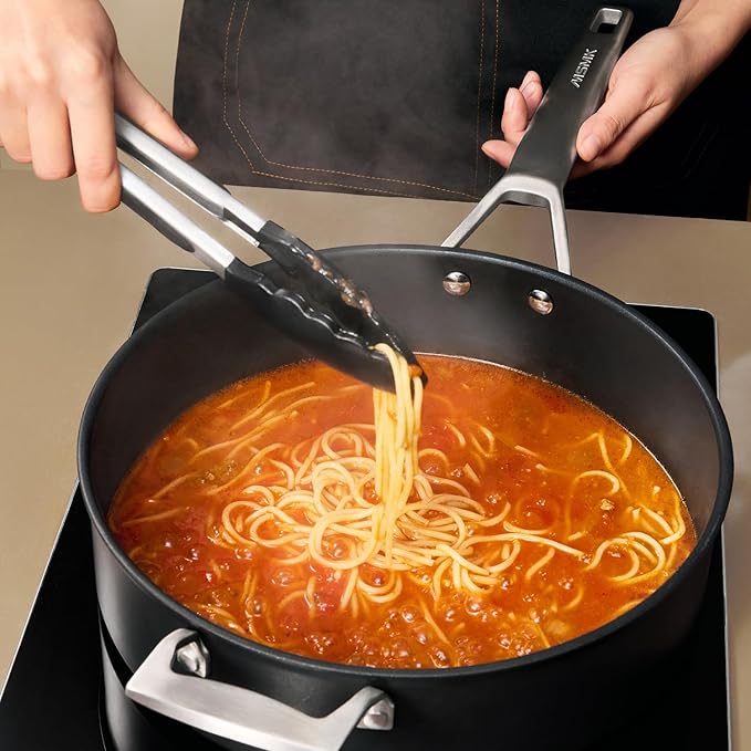 MsMk 5QT saute pan with Glass Lid, 11in Nonstick Deep Frying pans, Lasting Non stick, Oven safe to 700°F, Induction pots, Durable PFOA Free Non-Toxic