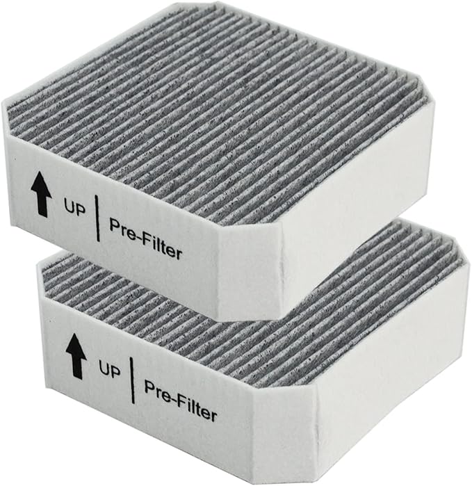 PUREBURG Replacement HEPA Pre-Filter Fits Molekule Air Purifier, High-efficiency Activated carbon 2-in-1 Air Clean Dust VOCs,2-Pack