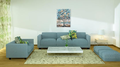 NdcSkyArt Blue Tree Canvas Wall Art - Abstract Forest Paintings for Modern Living Room, Bedroom, and Bathroom Décor
