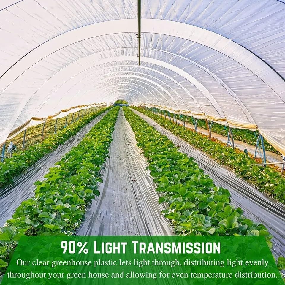 Farm Plastic Supply 4 Year Clear 6 mil Greenhouse Plastic Sheeting - Clear Greenhouse Plastic Sheeting, Polyethylene Film, Transparent Film (32' x 150')