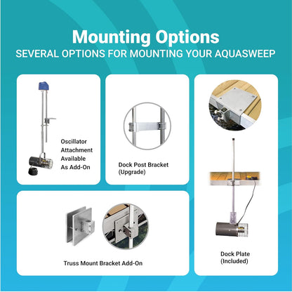 Scott Aerator 1 Horse Power 115V Muck Blaster - 50ft Cord | Aquasweep With Post Mount | Water Circulator, Agitator, and Mover | Muck Blower