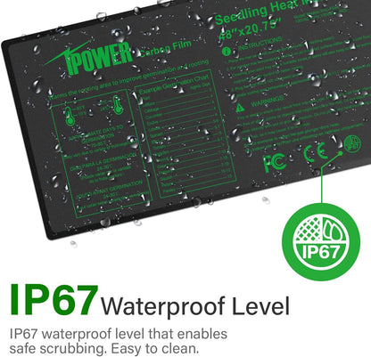 iPower 48” x 20.75” Seeding Heat Mat Upgraded Carbon Film Indoor Warm Hydroponic Plant Germination Starting Pad Durable Waterproof, 48" x 20.75", Black