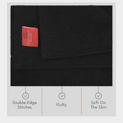 TEXTILOM 100% Turkish Cotton Oversized Luxury Bath Sheets, Jumbo & Extra Large Bath Towels Sheet for Bathroom and Shower with Maximum Softness & Absorbent (40 x 80 inches)- Black
