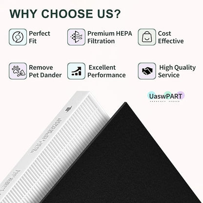Aera Max 300 HEPA Filter Replacement Compatible with Fellowes Aeramax 290/300/DX95 Purifiers HEPA Air Filter 9287201, Also Fit AP-300PH HF-300, 2 HEPA & 6 Carbon Pre-Filter