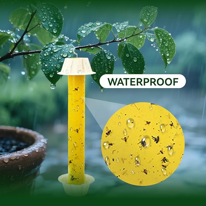 Gideal 2-Pack Yellow Sticky Fly Traps Pest Control for Indoor/Outdoor Use, Gnat Trap for Flying Plant Insect