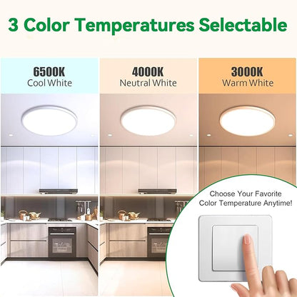 Upgraded 24 Inch Flush Mount Ceiling Light, 56W 5600 lm Ceiling Light Fixture with 3 CCT Selectable 3000K/4000K/ 6500K, Slim Round Surface Mount LED Light Fixture for Kitchen Bedroom Dining Hallway