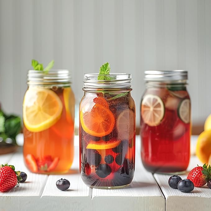 ComSaf Large Mason Jars 64oz Half Gallon 3 Pack, Wide Mouth Mason Jars with Lids and Seal Bands, Glass Canning Jars for Pickling, Jam, Jelly, Salad, Desert, Shower Wedding Favors