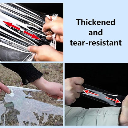 Clear Tarps with Grommets 14 Mil Clear PVC Tarp 400g/m² Thickened Tear Resistant, for Camping, Plants Greenhouse, Cars, Patio (12' X 12')