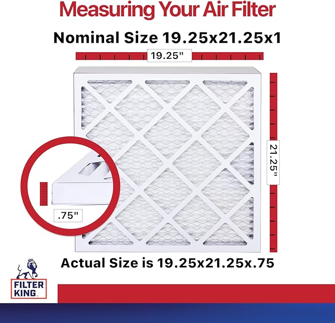 Filter King 19.25x21.25x1 Air Filter | 6-PACK | MERV 11 HVAC Pleated A/C Furnace Filters | MADE IN USA | Actual Size: 19.25 x 21.25 x .75"