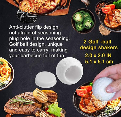 POLIGO 7PCS Golf-Club Style BBQ Tools Set Grilling Tools with Rubber Handle - Stainless Steel Grill Accessories for Outdoor Grill Set Premium Grill Utensils Set Christmas Birthday Gifts for Men Dad