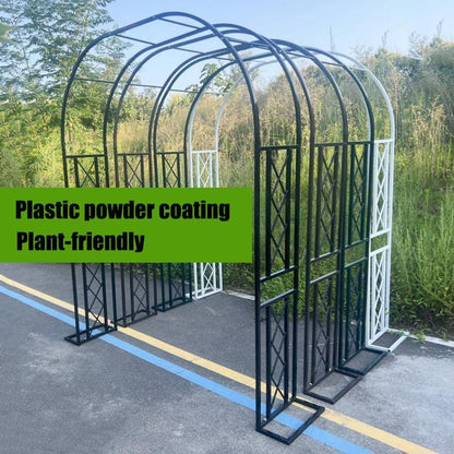 Garden Arbor, Metal Wedding Arch for Ceremony Party, Garden Trellis for Climbing Plants Outdoor, Wide 55" 71" 87" 103" 118" 134" Garden Arch Stand for Garden, Backyard, Lawn(Green,71" x 91" x 16")