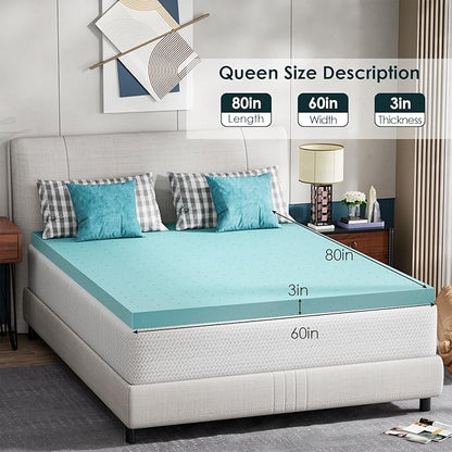 FDW 6 inch Queen Mattress Gel Memory Foam Mattress for Cool Sleep + 3 Inch Gel Memory Foam Topper Set,CertiPUR-US Certified (Queen)