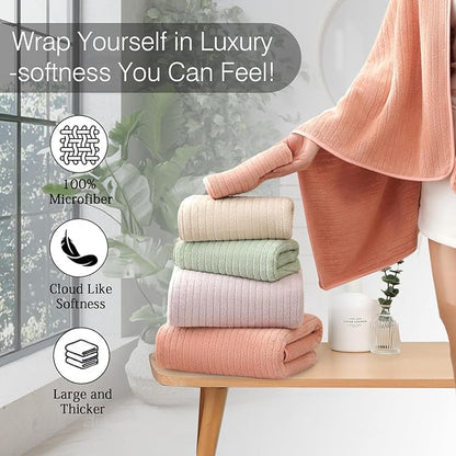 18 Piece Family Bath Towel Set Include 6 Bath Towels,6 Hand Towels and 6 Washcloths Soft Bathroom Towel with Hanging Loops,Highly Absorbent Quick Dry Towels Set for Bathroom,Hotel and Spa-Orange