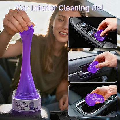 Car Cleaning Gel Reusable(Lavender Scent) 2Pack - Dust Cleaning Putty Keyboard Slime for Car Interior Air Vent Cleaner, Auto Detailing Tools Accessories, Christmas Stocking Stuffers for Men Women
