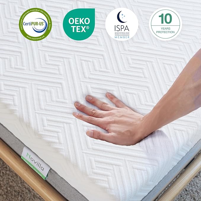 Novilla Twin Mattress, 6-Inch Gel Memory Foam Mattress for Cool Night Sleep & Pressure Relief, Medium Firm Twin Size in a Box, Bliss