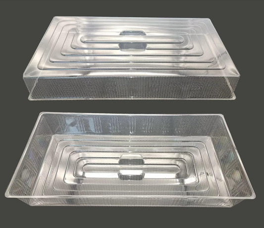 10 Pcs Humidity Dome, Plastic Clear Seed Starter Dome 1020 Tray Covers Humidifying and Insulating for Greenhouse Germination and Garden Growing (21.5"×11.5", 3.15" Height, 10-Pack)