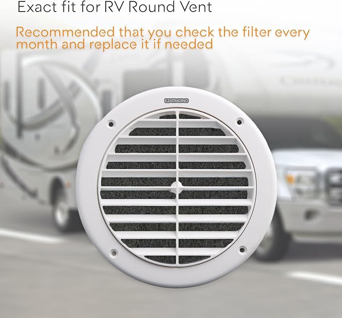 RV Premium Charcoal Activated Carbon Fiber Air Conditioner Filter - Air Duct AC Carbon Filter Replacement for RV AC Vent (10 Pack, 5.25" Round)