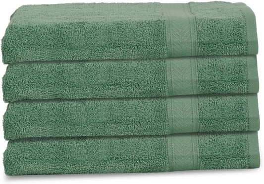 Casa Lino 4 Pack Hand Towels for Bathroom, 18"x28", 100% Cotton, Ultra Soft & Highly Absorbent, Premium Luxury Towels for Gym, Shower, Hotel, New Apartment Essentials, Green