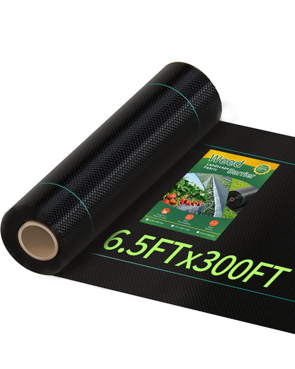 Pterying 6.5x300ft Weed Barrier Fabric, 3oz Heavy Duty for Garden Driveway