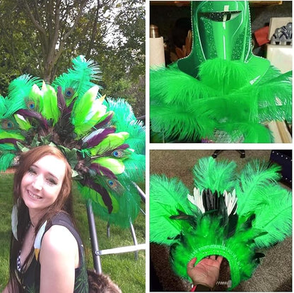 Ballinger Lime Green Ostrich Feathers - 24Pcs 12-14inch Large Green Feathers for Vase,Wedding Party Centerpieces and Holiday Home Decor