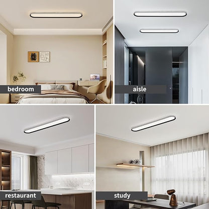 47.1 Inch Dimmable Metal LED Ceiling Light,Slim, Edge Lit - 65W Full Spectrum Linear Ceiling Lamps,3000-6500K Modern Ultra Thin Low Profile Light Fixture for Kitchen, Home & Office Hallway