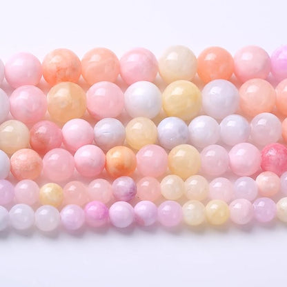 Colorful Rice Topaz Stone Beads Gemstone Round Crystal Energy Jade Beads Stone Beads for Jewelry Making DIY Bracelet Necklace Jewelry Making 1 Strand 15.5inch 45PCS 8MM
