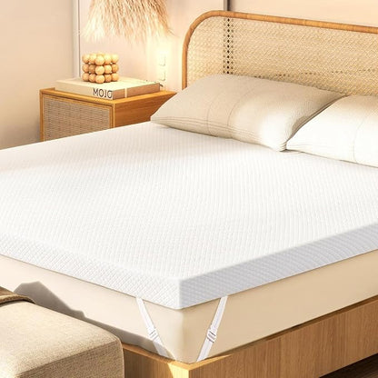 3 Inch Memory Foam Mattress Topper Queen Size, 2 Inch Cooling Egg Crate Gel Memory Foam Plus 1 Inch High Density Gel Bed Topper